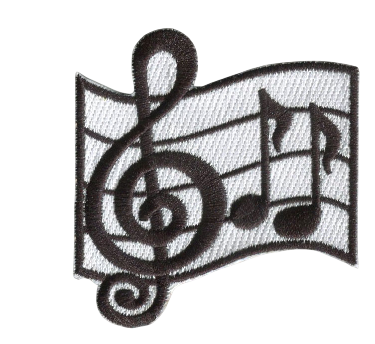 Music Notes Patch 3"H x 2.85"W (Not an Iron-on Patch)