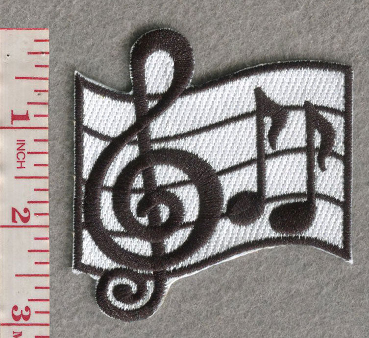 Music Notes Patch 3"H x 2.85"W (Not an Iron-on Patch)