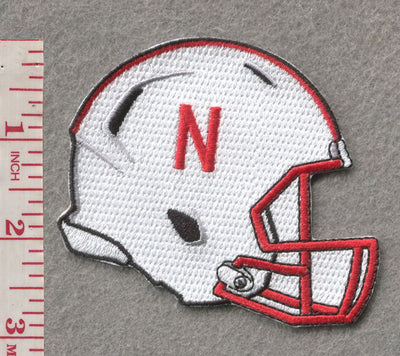 Nebraska Helmet 3.25”W x 2.75”H Hook Velcro Patch