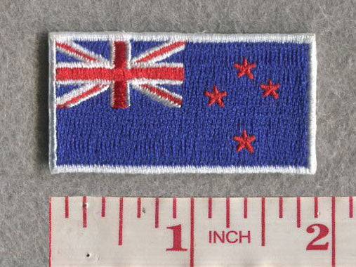 New Zealand Mini Country Flag 1.875”W x 1”H Patch