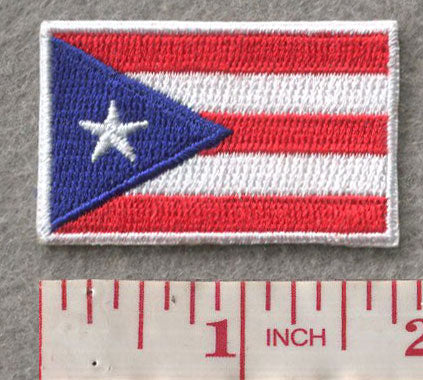 Puerto Rico Country MINI Flag 1.8"W x 1.102"H Patch