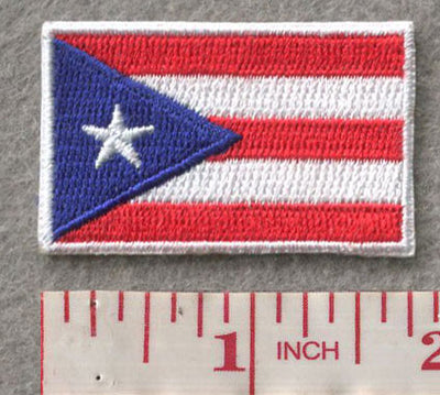 Puerto Rico Country MINI Flag 1.8"W x 1.102"H Hook Patch