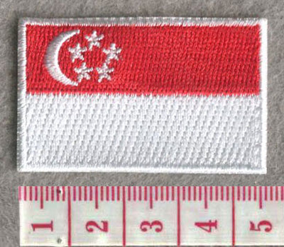 Singapore Country MINI Flag 1.8"W x 1.102"H Patch