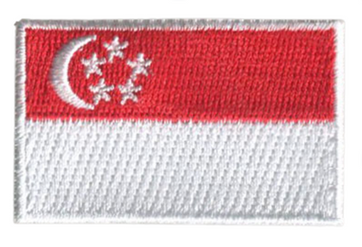 Singapore Country MINI Flag 1.8"W x 1.102"H Patch