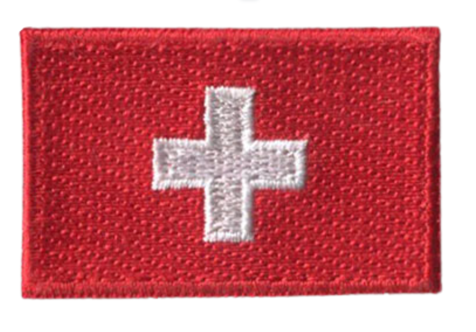 Switzerland Mini Country Flag 1.8"W x 1.102"H Patch