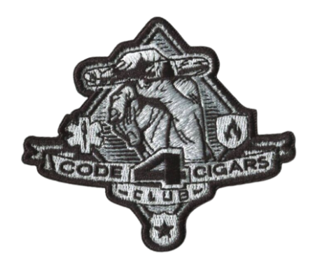 Code 4 Cigars 3.5"W x 3"H Hook Patch