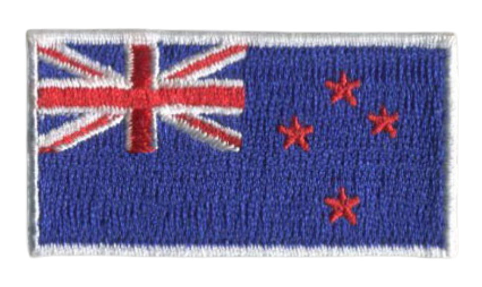 New Zealand Mini Country Flag 1.875”W x 1”H Patch
