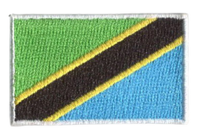 Tanzania Country MINI Flag 1.8"W x 1.102"H Hook Patch