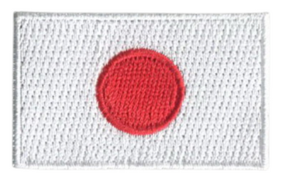 Japan Country MINI Flag 1.8"W x 1.102"H Hook Patch