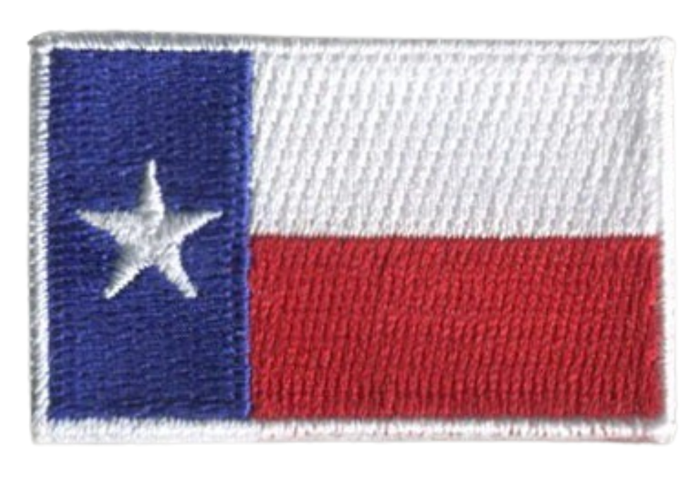 Texas State MINI Flag 1.8"W x 1.102"H Hook Patch