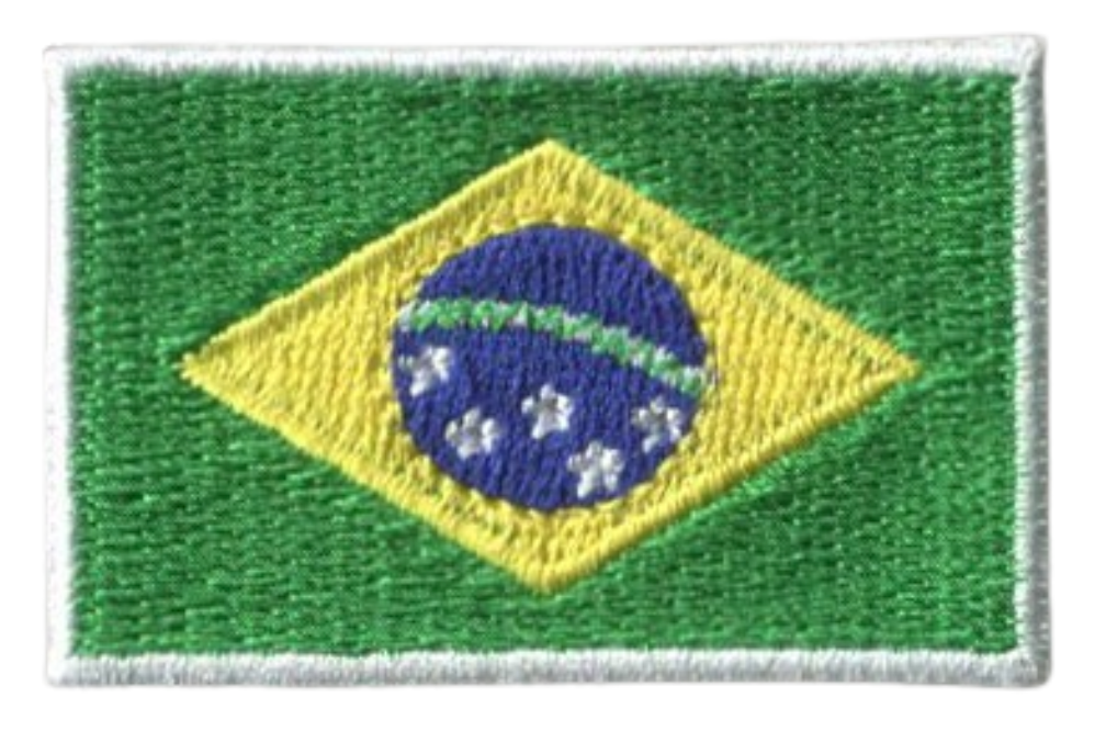 Brazil Country MINI Flag 1.8"W x 1.102"H Hook Patch