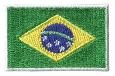 Brazil Country MINI Flag 1.8"W x 1.102"H Hook Patch