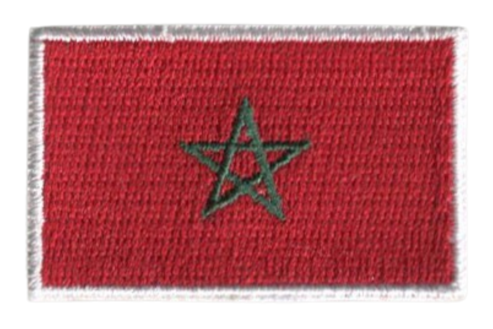 Morocco Country MINI Flag 1.8"W x 1.102"H Hook Patch