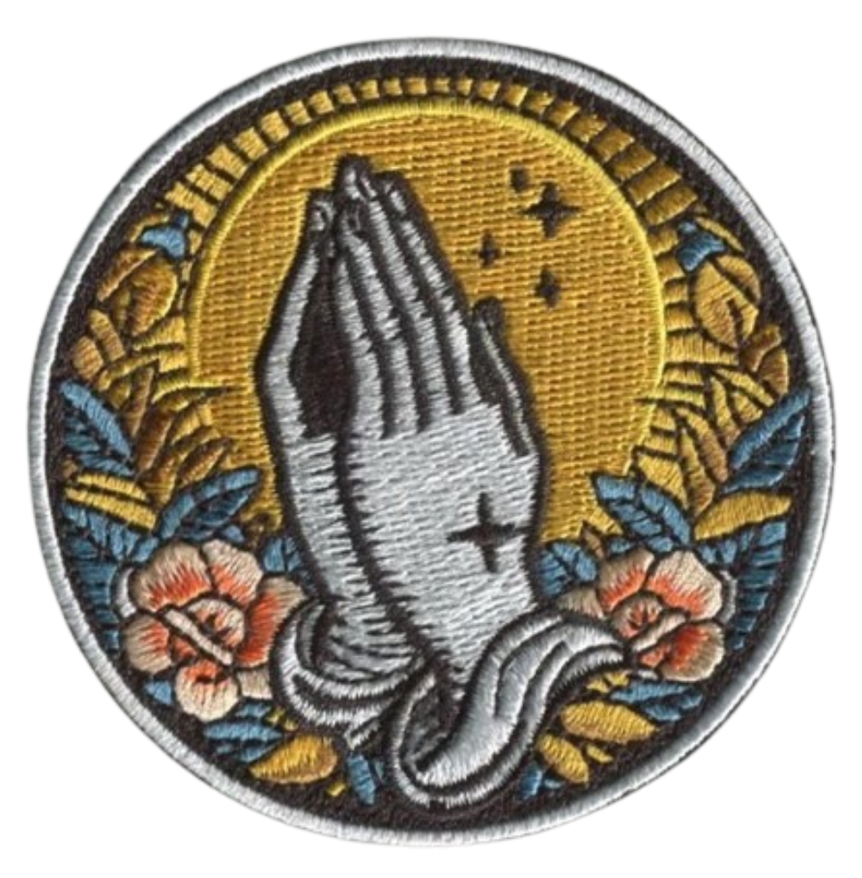 Praying Hands 2.5"W x 3"H- Hook Patch