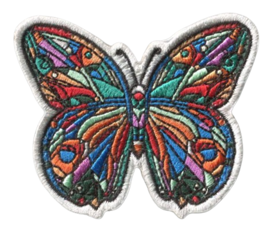 Colored Butterfly 2.75"W x 2.25"H Hook Patch