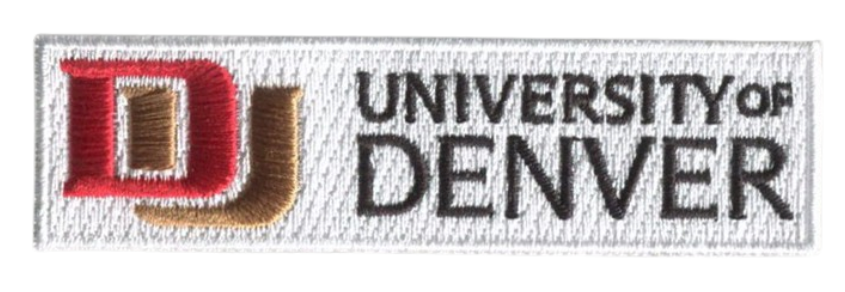 Denver University 3.5"L x 1"W Ribbon Hook Velcro Patch