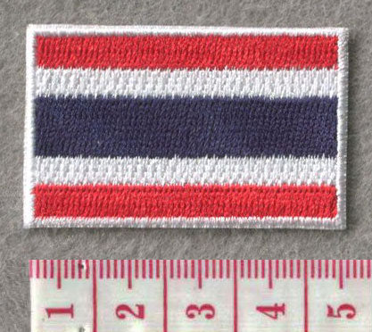 Thailand Country MINI Flag 1.8"W x 1.102"H Hook Patch