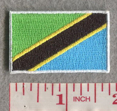 Tanzania Country MINI Flag 1.8"W x 1.102"H Hook Patch