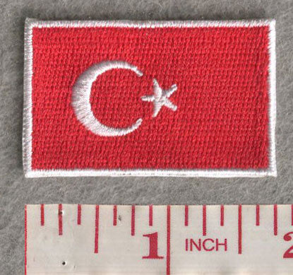 Turkey Country MINI Flag 1.8"W x 1.102"H Hook Patch