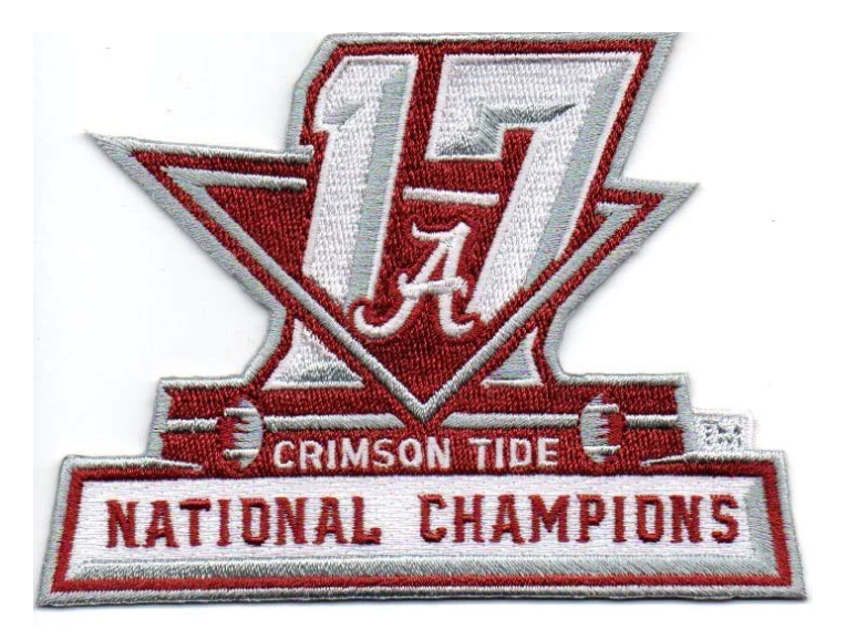 U of Alabama 2017 National Champions Hook Patch