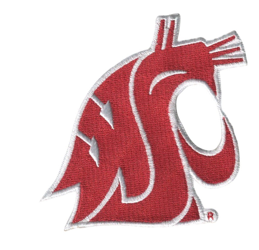 Washington State University Primary WC Mark 3.75”W x 3.75”H Hook Velcro Patch