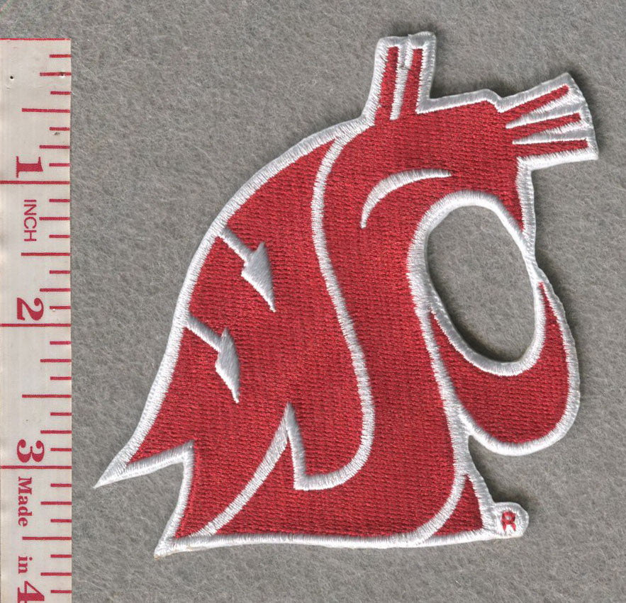 Washington State University Primary WC Mark 3.75”W x 3.75”H Hook Velcro Patch