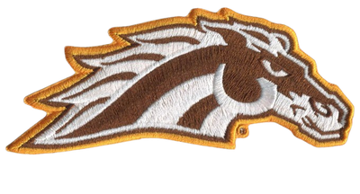 Western Michigan Primary Mark 5.5” Wide x 2.25”H, Velcro Hook Patch (Not an Iron-on Patch)
