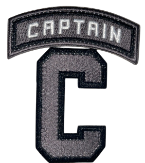 C Captain & Letter "C" Patch 1.625”W x 2.625”H