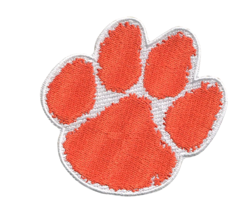 Clemson Word Paw Patch 1”H x 4.625”W