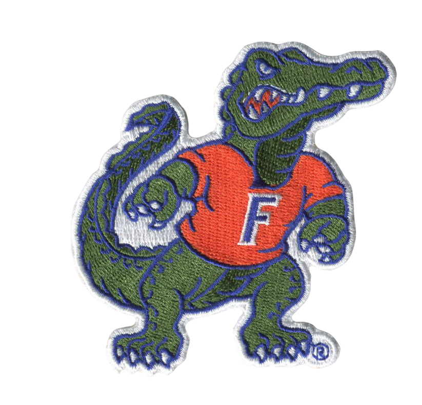 Florida Albert the Gator Mark 3. 125"" W x 3. 25"" H Hook Patch