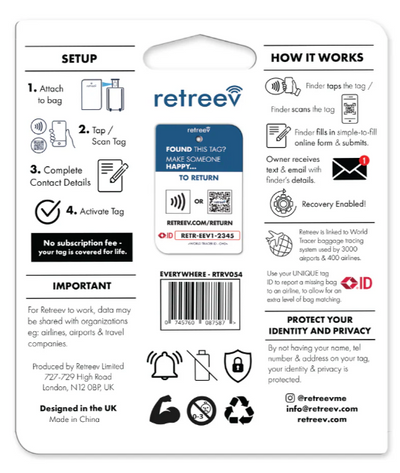Everywhere QR Code Luggage Tag
