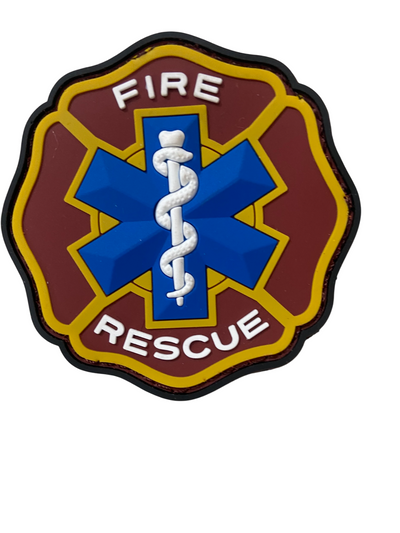 Rubber PVC Fire & Rescue Velcro Patch