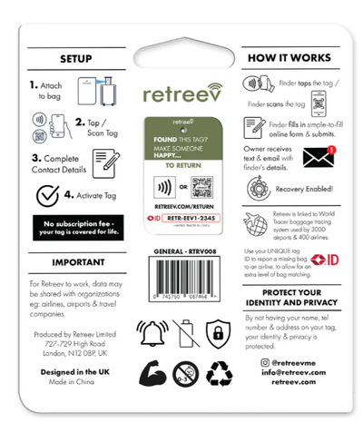 General QR Code Luggage Tag