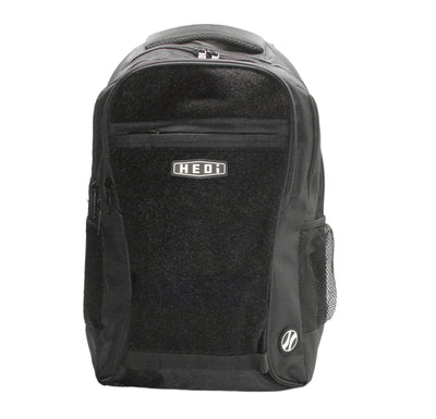 Black HEDI Gear Backpack with Velcro patch panel, athletes and travel