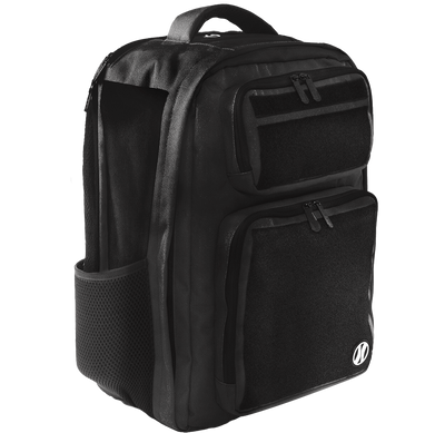 Black, HEDi Gear Backpack with Velcro patch panel, athletes, travel, tournaments