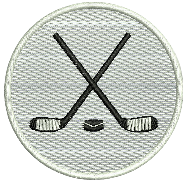 Hockey Sticks Patch 2. 875" round