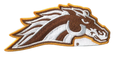 Western Michigan Primary Mark 5.5” Wide x 2.25”H, Velcro Hook Patch (Not an Iron-on Patch)