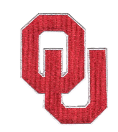 Oklahoma Interlocking OU Patch 2. 75”W x 3.5”H