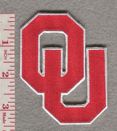 Oklahoma Interlocking OU Patch 2. 75”W x 3.5”H