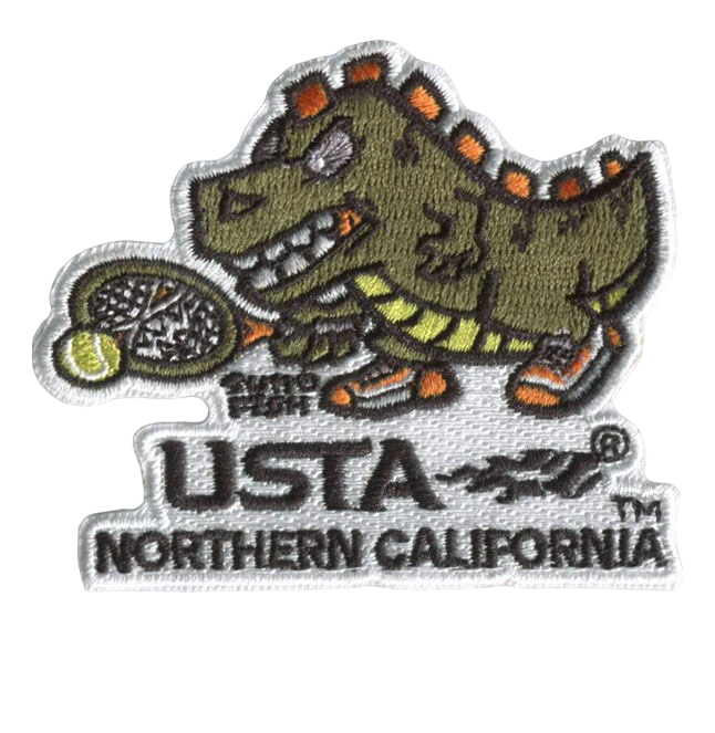 SUMO FISH - USTA Dino Iron On hook-and-loop patch on a HEDiGEAR HEDi-PACK