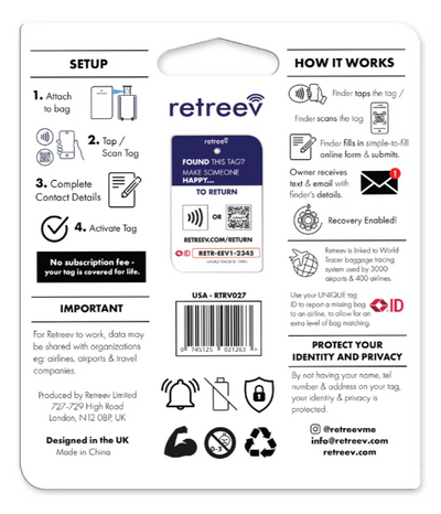 USA QR Code Luggage Tag