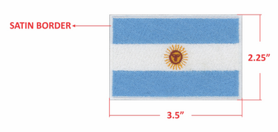 Argentina Country Flag 3.5" x 2.25" Patch