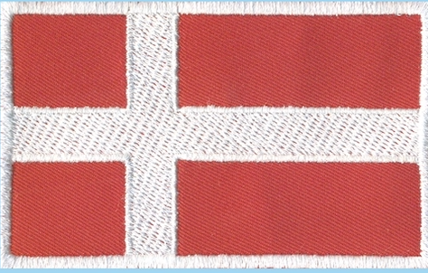 Denmark Country Flag Patch (White Border)