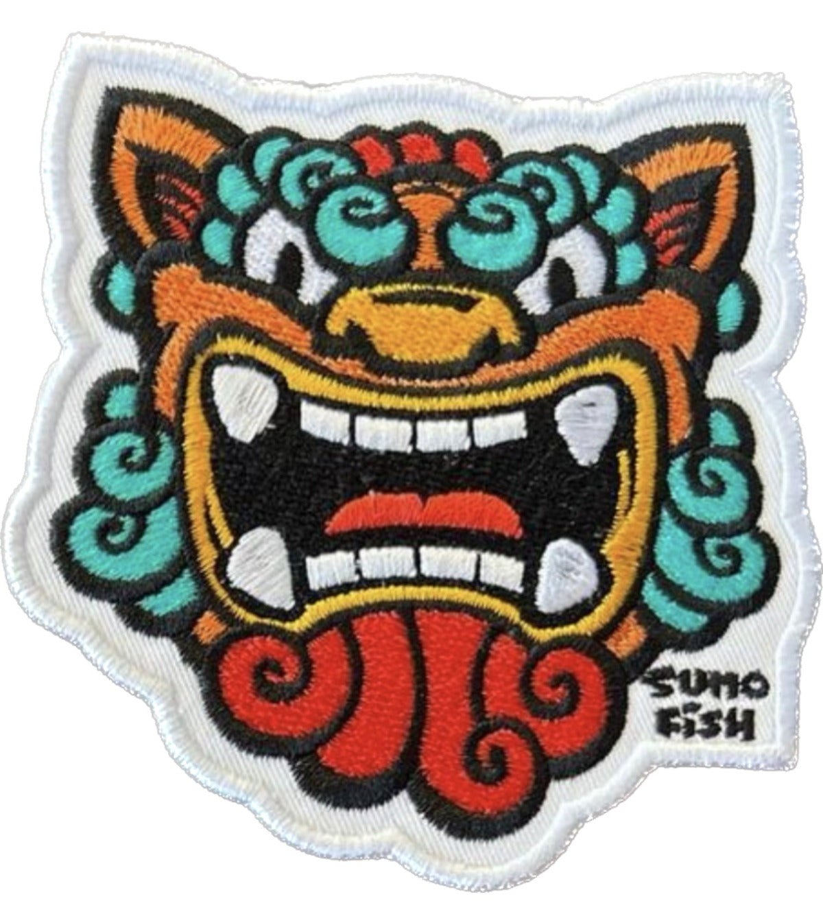 Sumofish Shisa  -The Okinawan Guardian Lion-Dog 3.5" x 3.5" Patch
