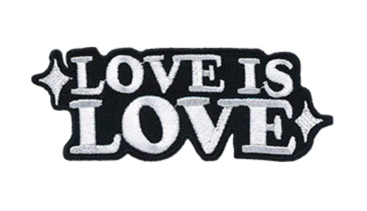 LGBTQ+ Love Is Love B&W 4"x 1.5" Patch