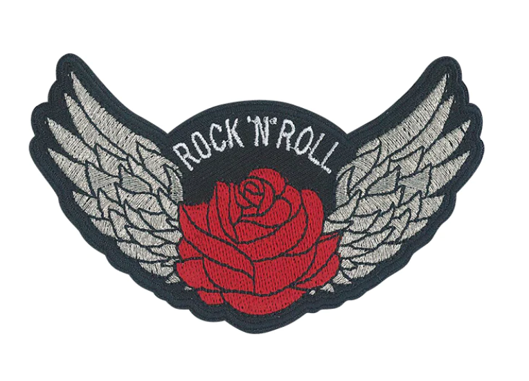 Rock & Roll Rose 4.2"x 2.6" Patch
