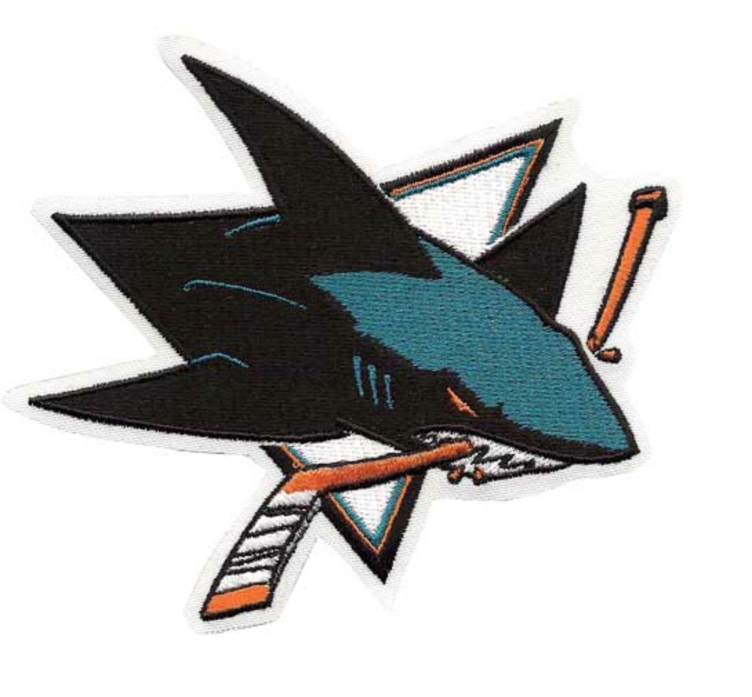 San Jose Sharks Primary Logo Iron On 5" x 4" Patch