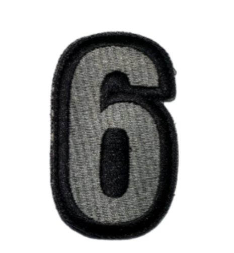 #6 - Velcro Number Six 1.625" x 2.625" Patch