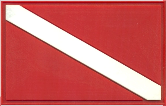 Scuba Diver Down Flag Patch (Not an Iron-on Patch)