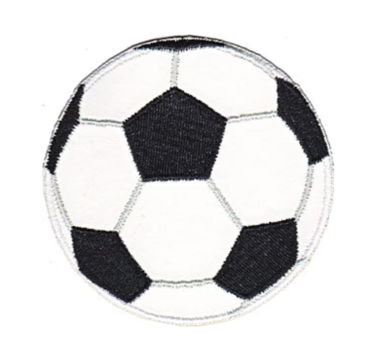Soccer Ball Pleather 3.5" Round Patch